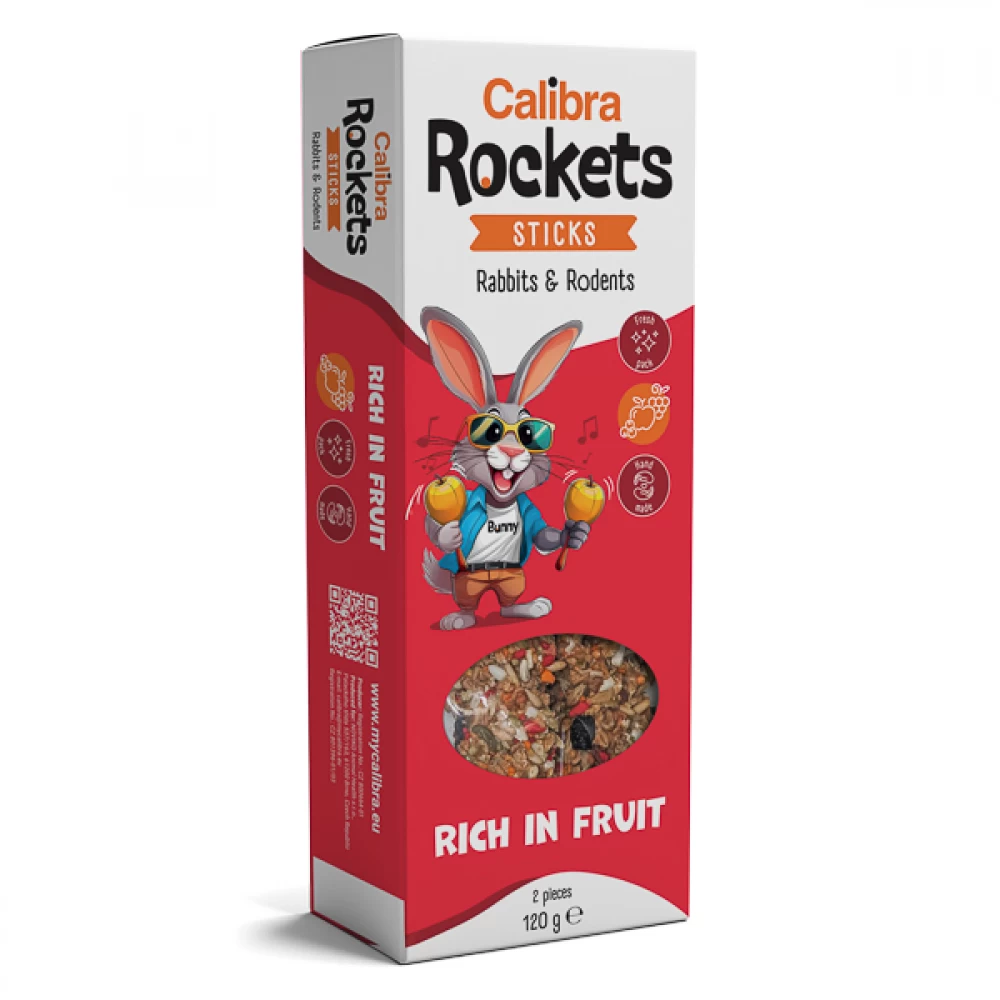 CALIBRA ROCKETS STICKS FRUCTE IEPURI SI ROZATOARE 2BUC 120GR