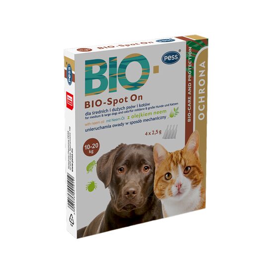 PIPETA ANTIPARAZITARA CAINE SI PISICA 10-20KG BIO SPOT ON 4 BUC
