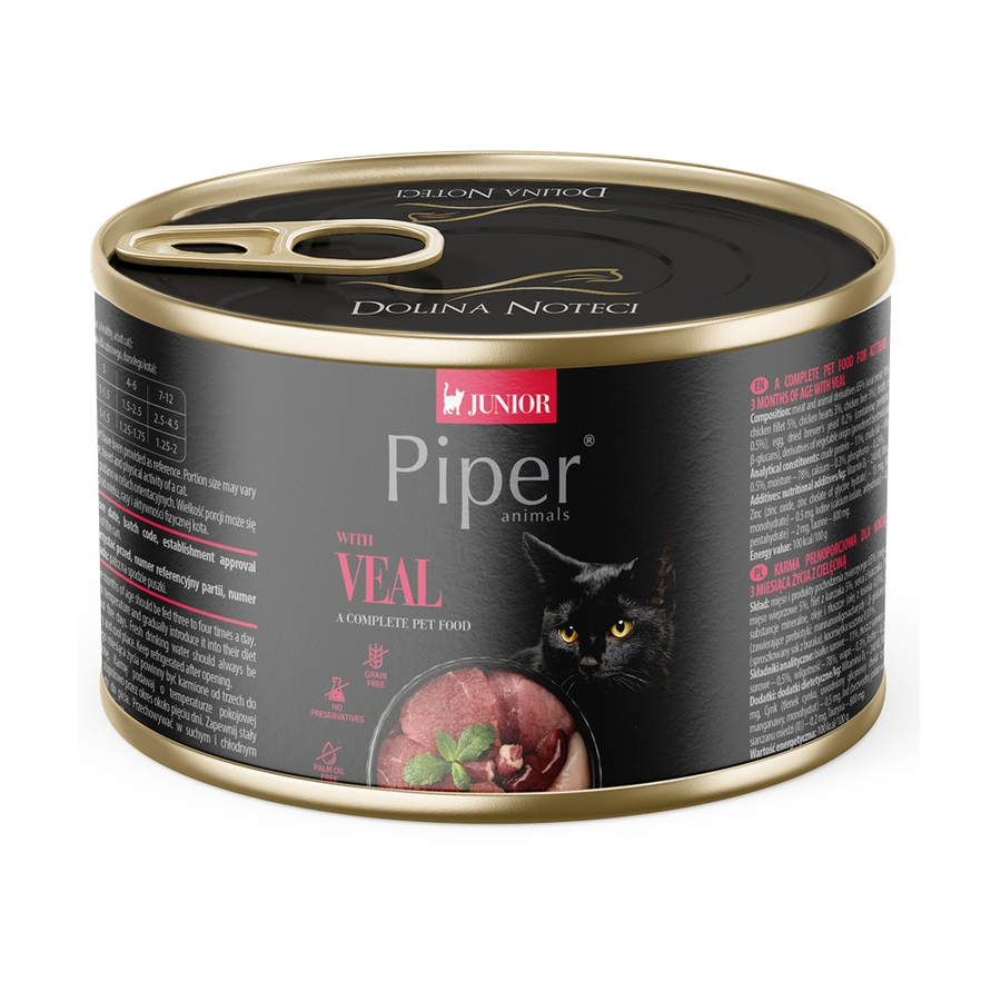 CONSERVA PISICA PIPER JUNIOR CAT VITEL 185GR