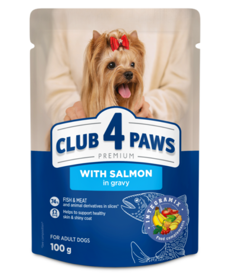 PLIC CAINE CLUB4PAWS SOMON IN GRAVY 100GR
