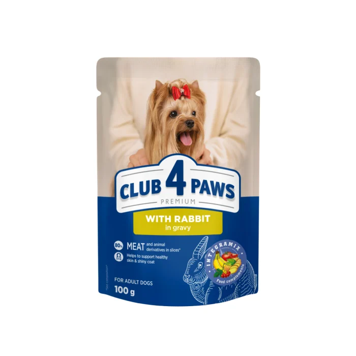 PLIC CAINE CLUB4PAWS IEPURE IN GRAVY 100GR