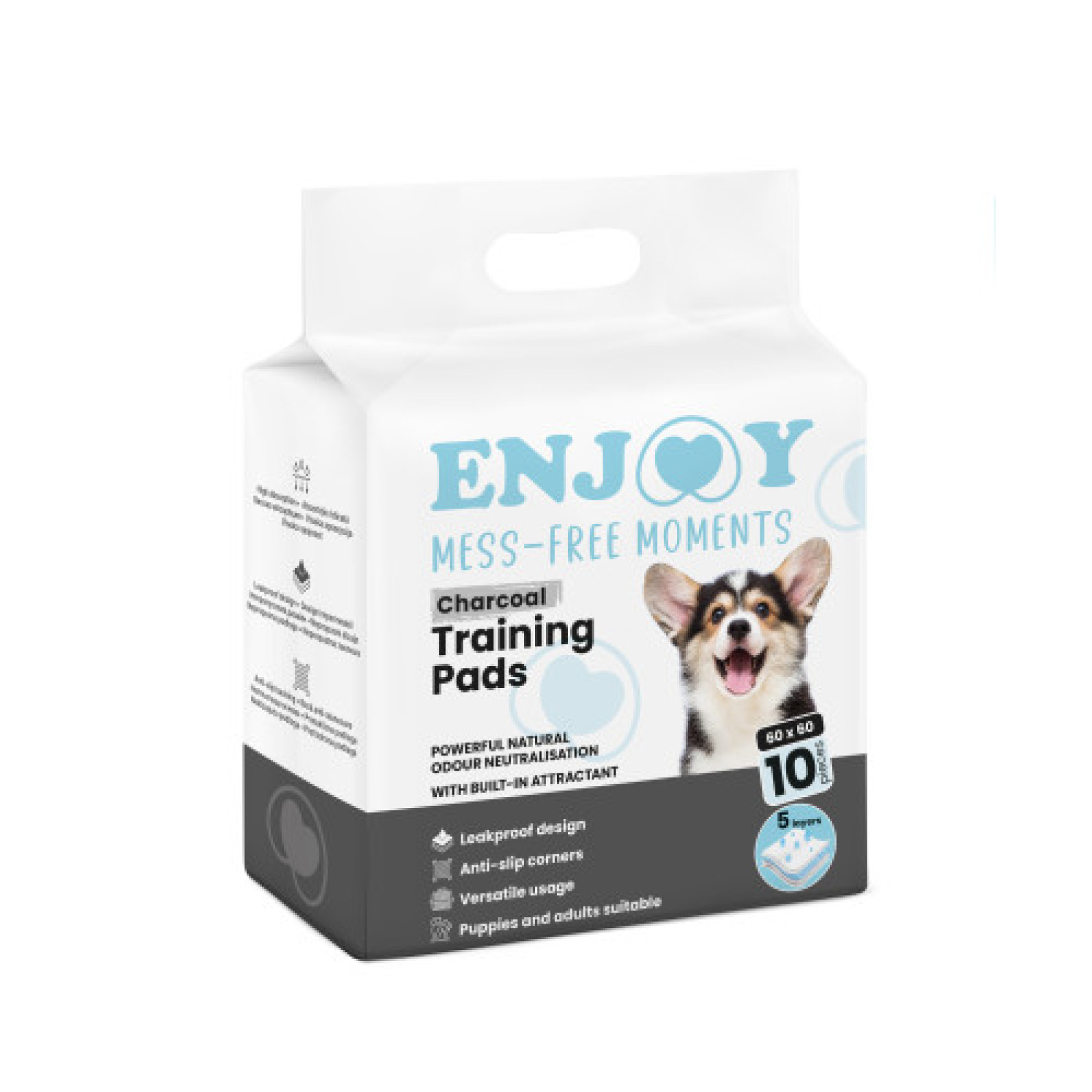 ENJOY COVORASE ABSORBANTE CU CARBUNE 60X60 10BUC