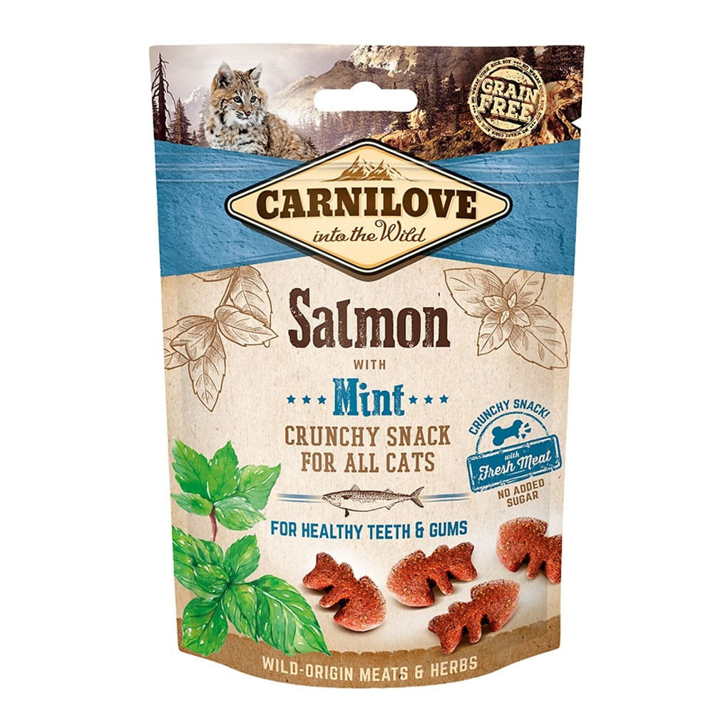 CARNILOVE CAT CRUNCHY SNACK SALMON WITH MINT 50 G