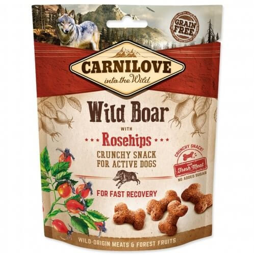 CARNILOVE DOG CRUNCHY SNACK WILD BOAR WITH ROSEHIPS 200 G
