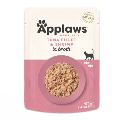 PLIC PISICA APPLAWS TON CU CREVETI IN JELLY 70GR
