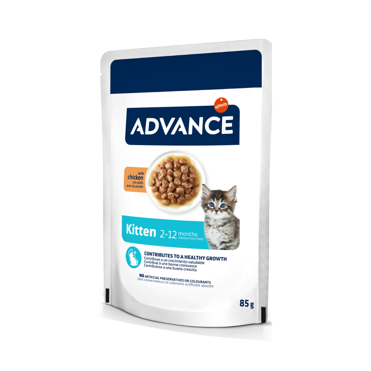 PLIC PISICA ADVANCE KITTEN CU PUI 85GR