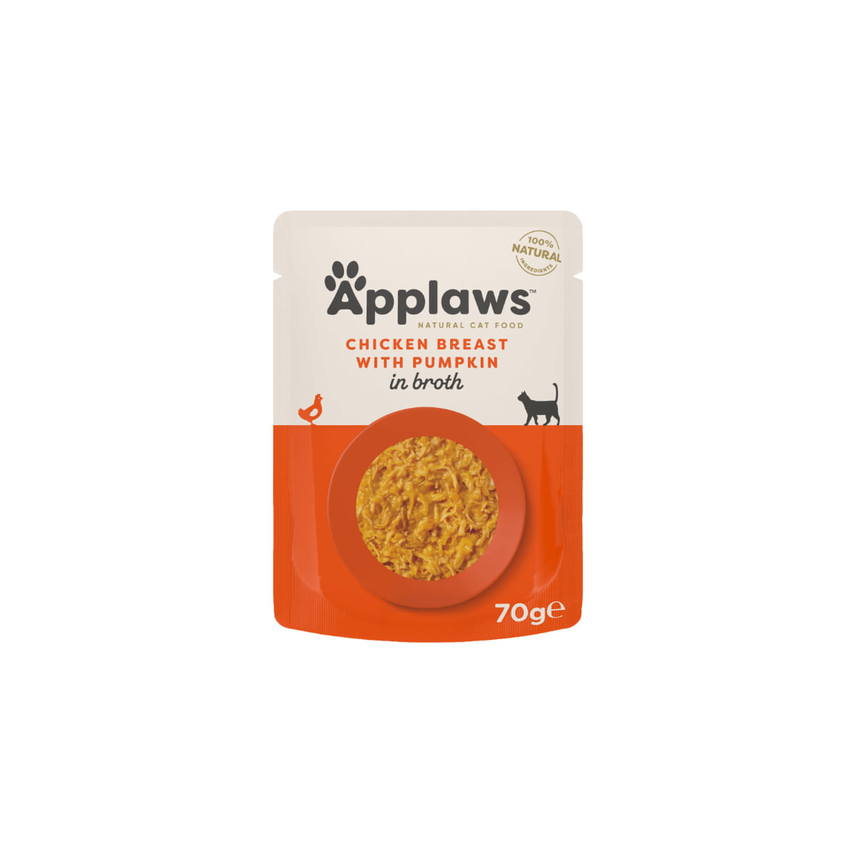 PLIC PISICA APPLAWS PIEPT DE PUI CU DOVLEAC IN BROTH 70GR