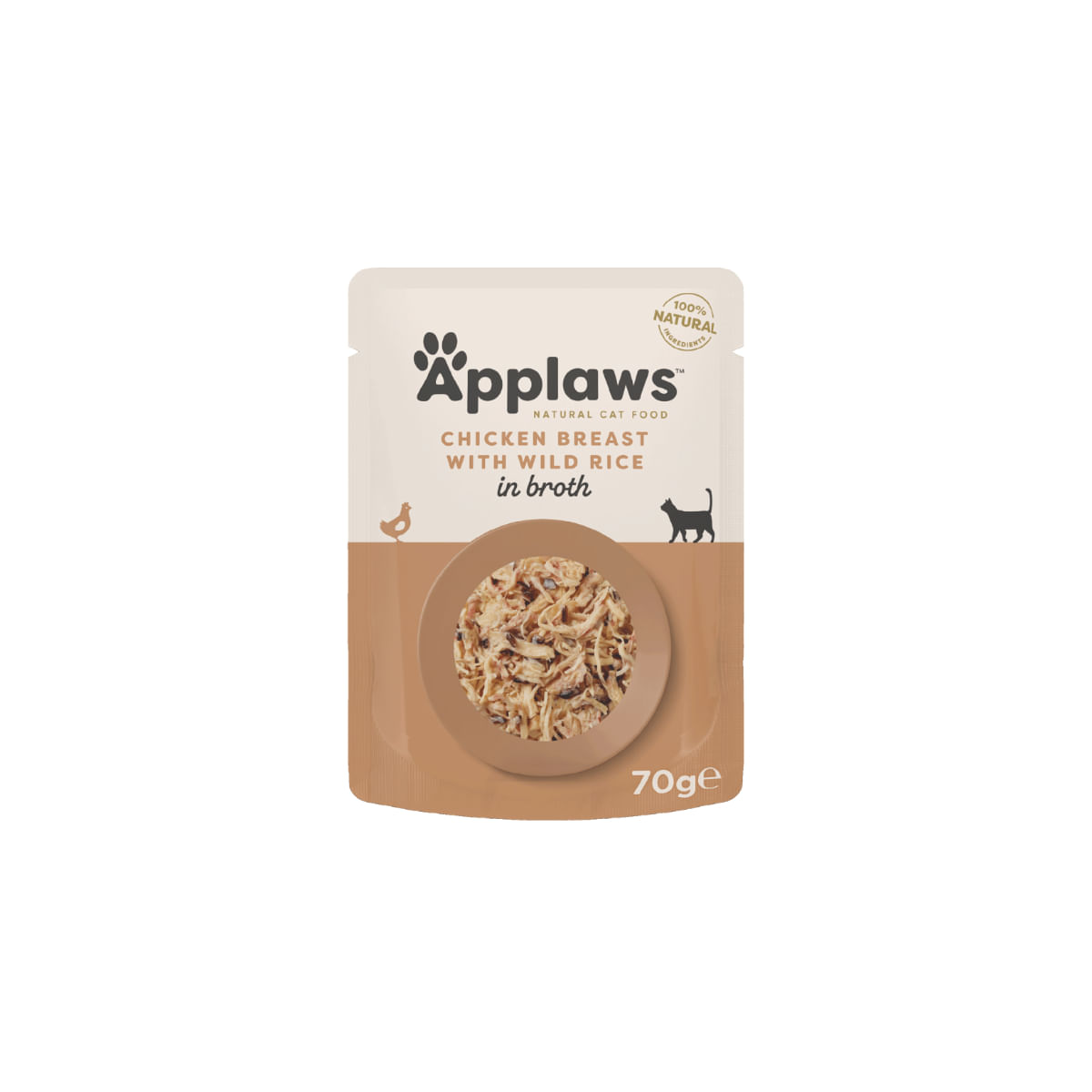 PLIC PISICA APPLAWS PUI CU OREZ SALBABTIC IN BROTH 70GR