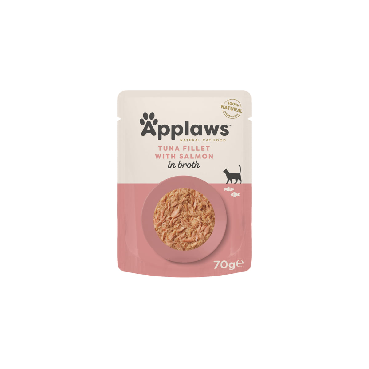 PLIC PISICA APPLAWS FILE TON CU SOMON IN BROTH 70GR