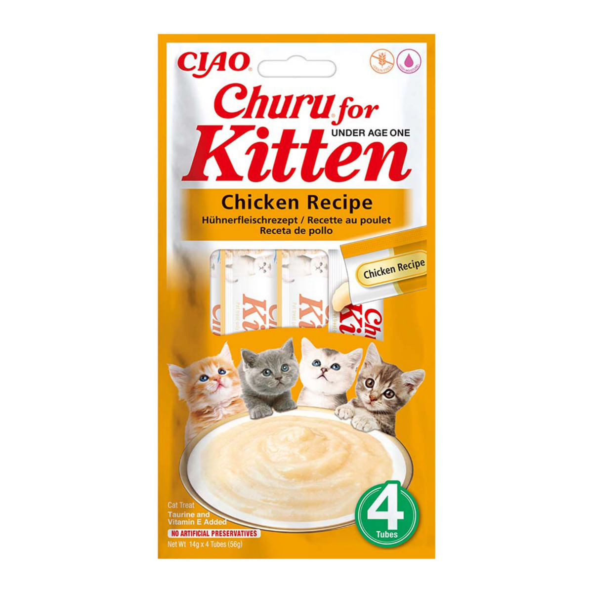 RECOMPENSA PISICA CIAO  CHURU FOR KITTEN CU PUI 4X14 GR