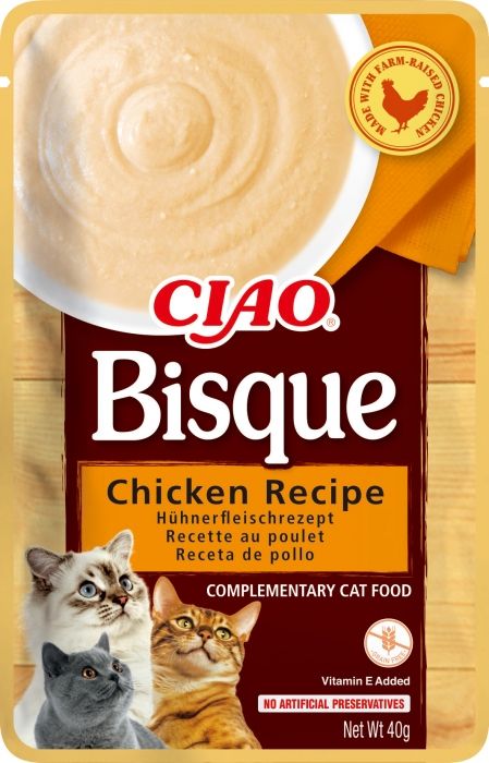 PLIC PISICA CIAO ENTREE BISQUE PUI CU BRANZA 40 GR
