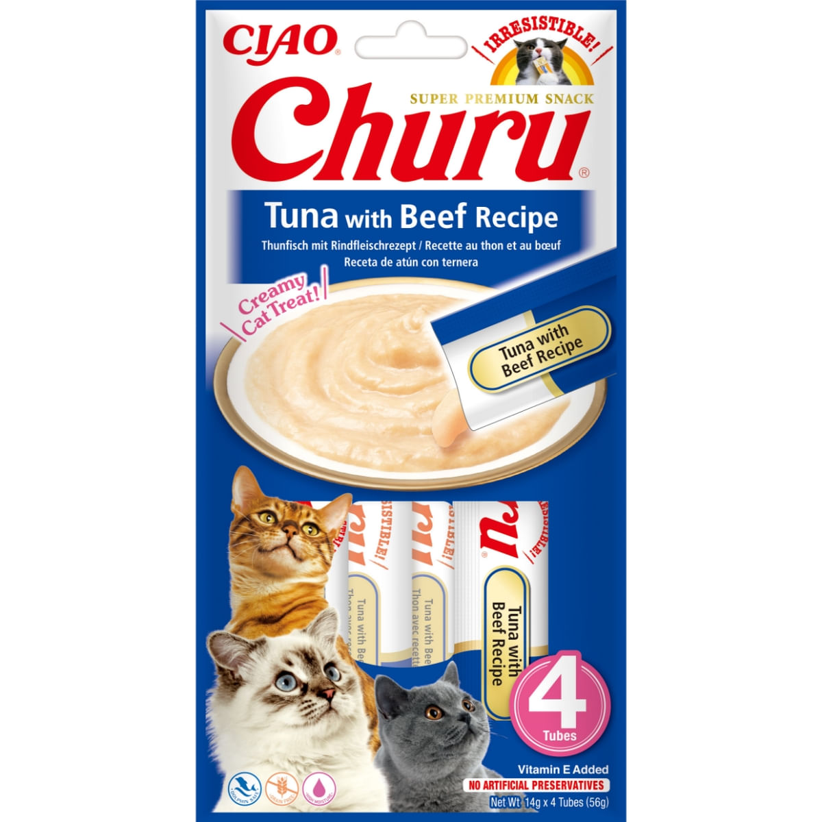 RECOMPENSA PISICA CIAO CHURU CAT TON CU VITA 4X14GR