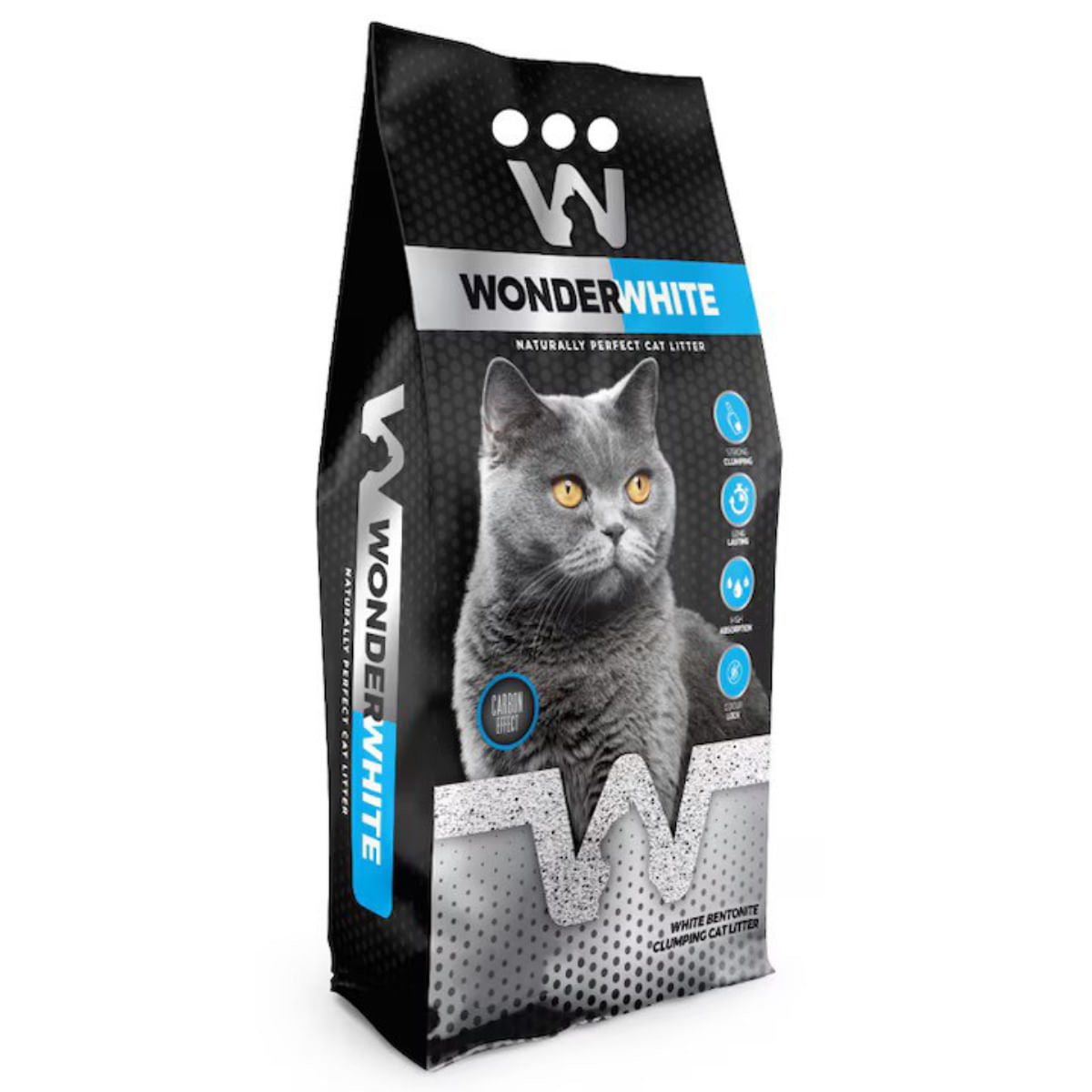 NISIP PISICA WONDER WHITE  Carbune Activ 5KG 