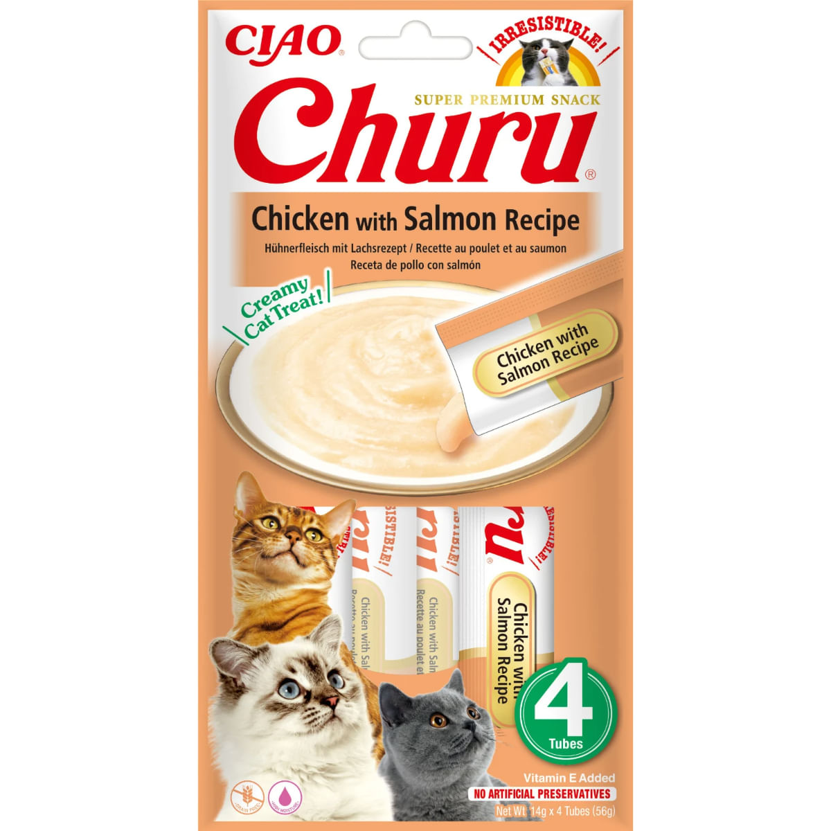 RECOMPENSA PISICA CIAO CHURU PUI CU SOMON 4X14GR
