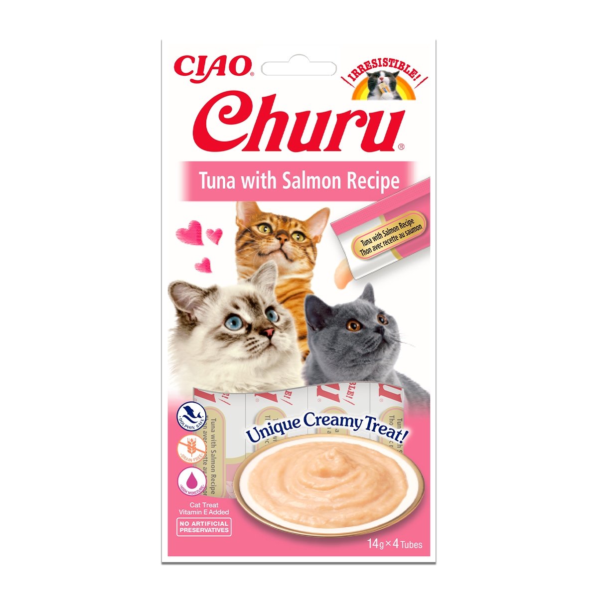 RECOMPENSA PISICA CIAO CHURU TON CU SOMON 4X14GR