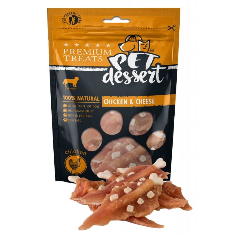 RECOMPENSA CAINE PET'S DESSERT PUI CU BRANZA 80GR