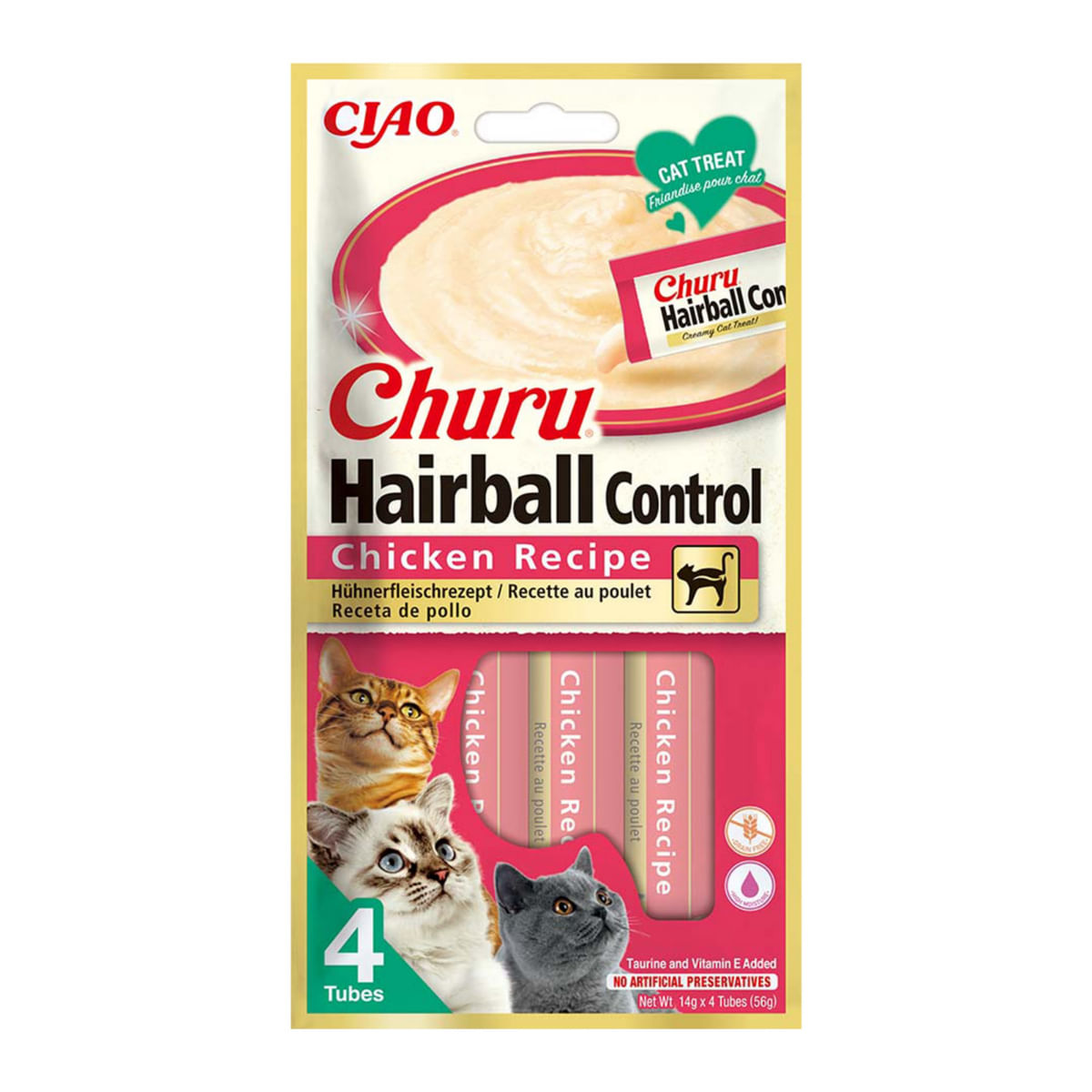 RECOMPENSA PISICA CIAO CHURU HAIRBALL CONTROLL PUI 4X14GR