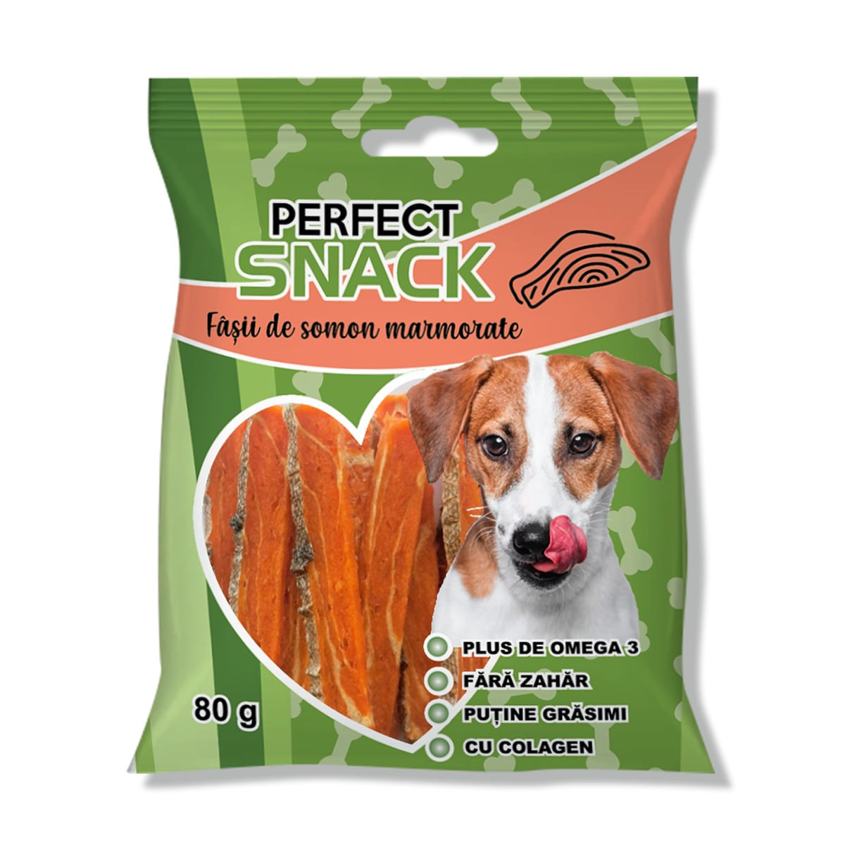 RECOMPENSA CAINE PERFECT SNACK FASII DE SOMON MARMORATE 80GR