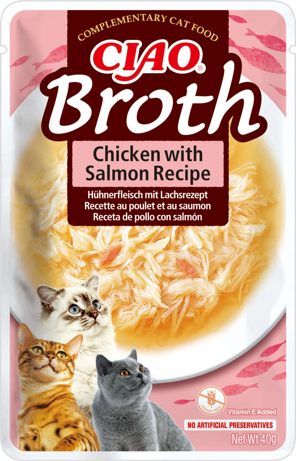 PLIC PISICA CIAO BROTH PUI CU SOMON 40GR