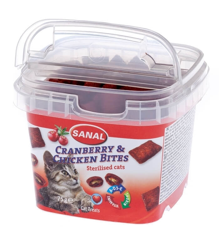 SANAL GUSTARI PISICA STERILIZATA PUI CU MERISOARE 75GR