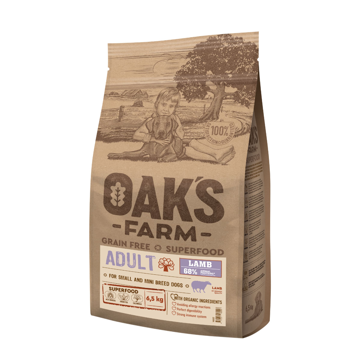 HRANA CAINE OAKS FARM ADULT SMALL MINI MIEL 6.5KG