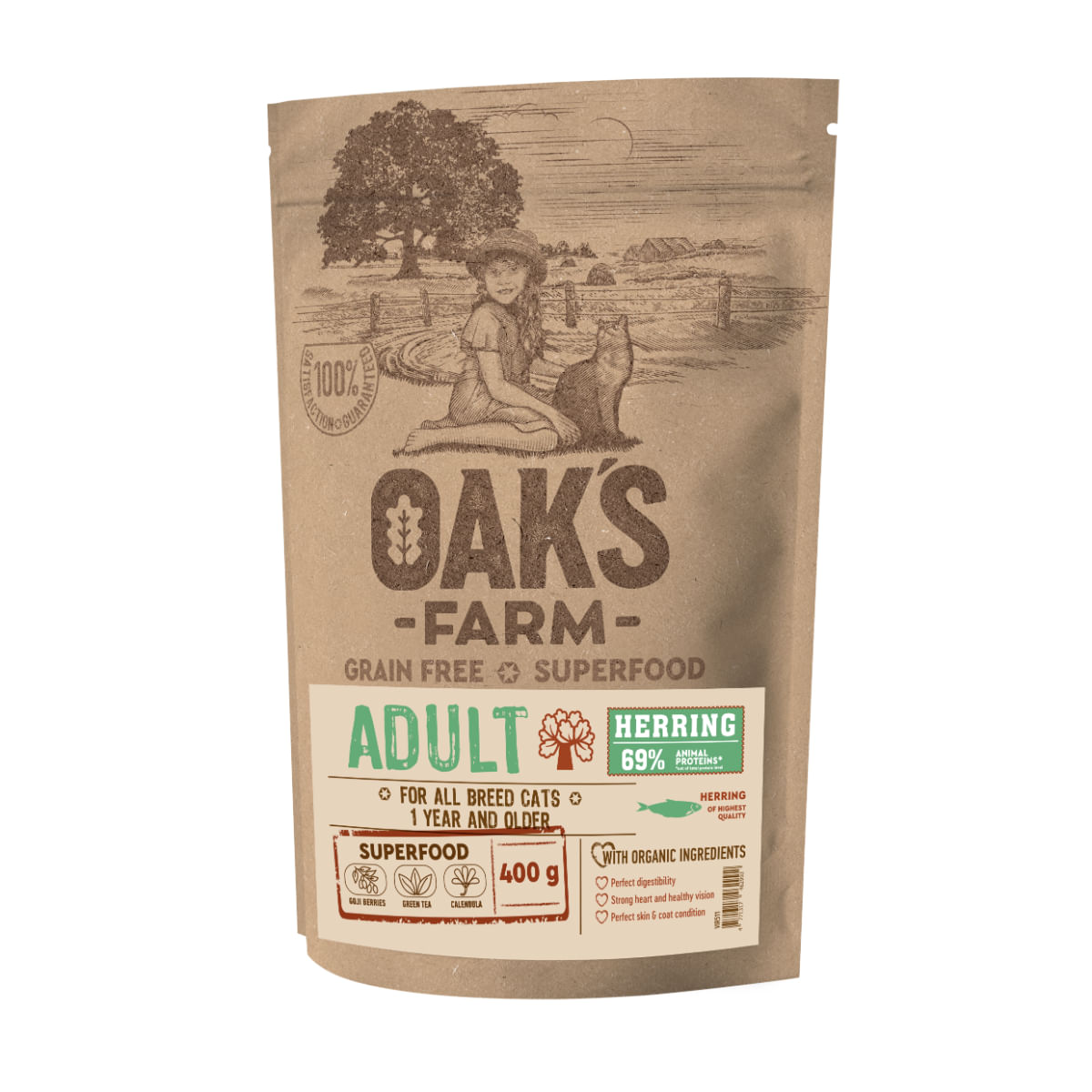 HRANA PISICA OAKS FARM ADULT HERRING PESTE 6KG