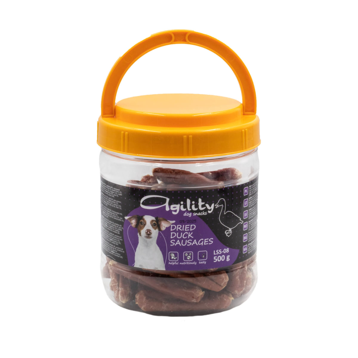 RECOMPENSA CAINE AGILITY DRY DUCK SAUSAGES 500GR