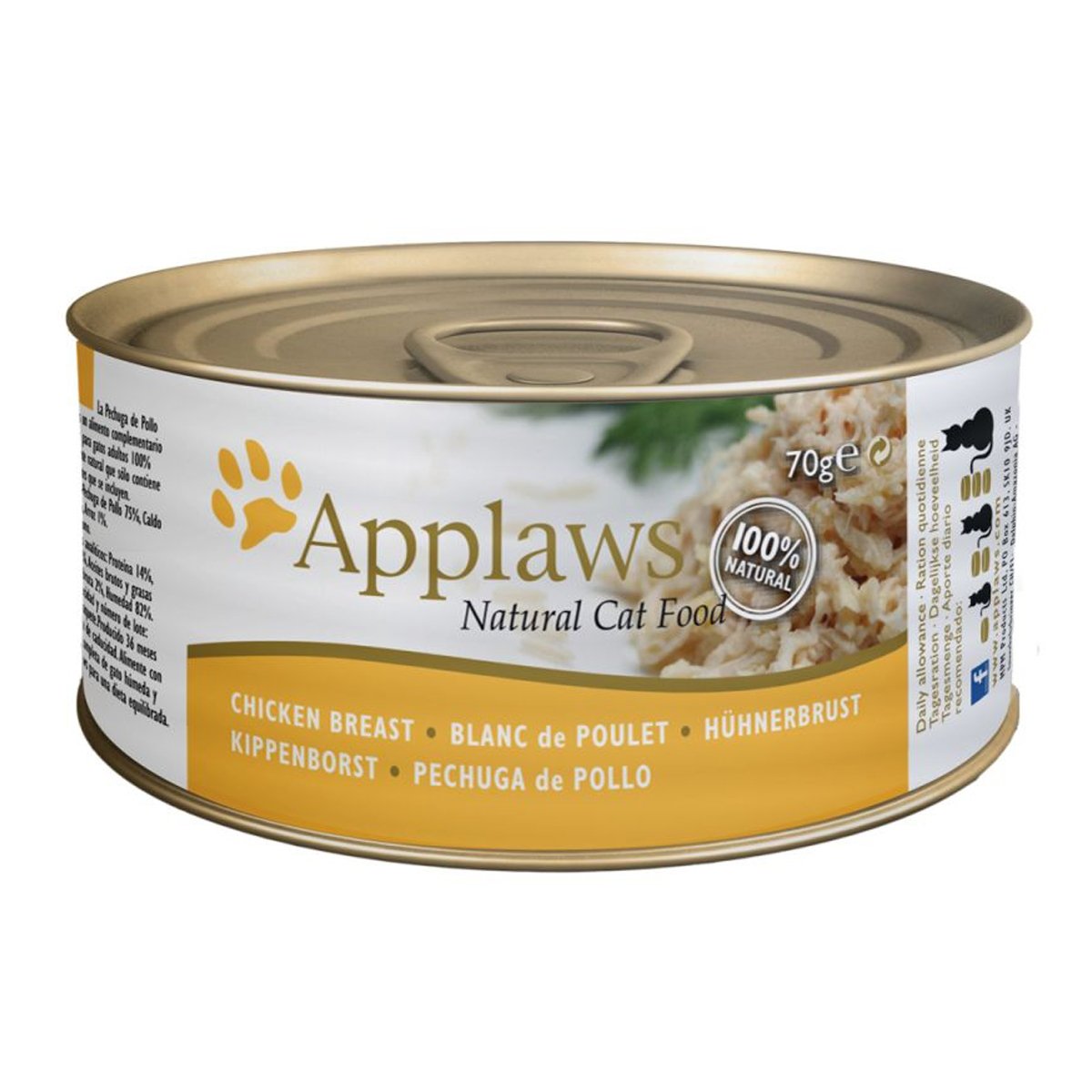 APPLAWS CONSERVA PISICI  PIEPT DE PUI IN BROTH 70GR