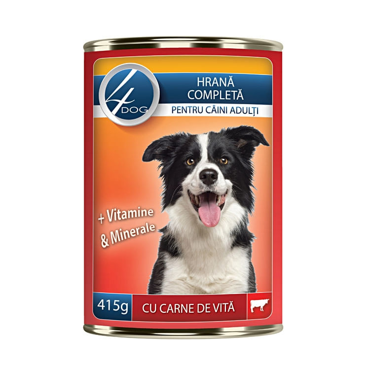 4Dog Conserva cu Carne de Vita 415g