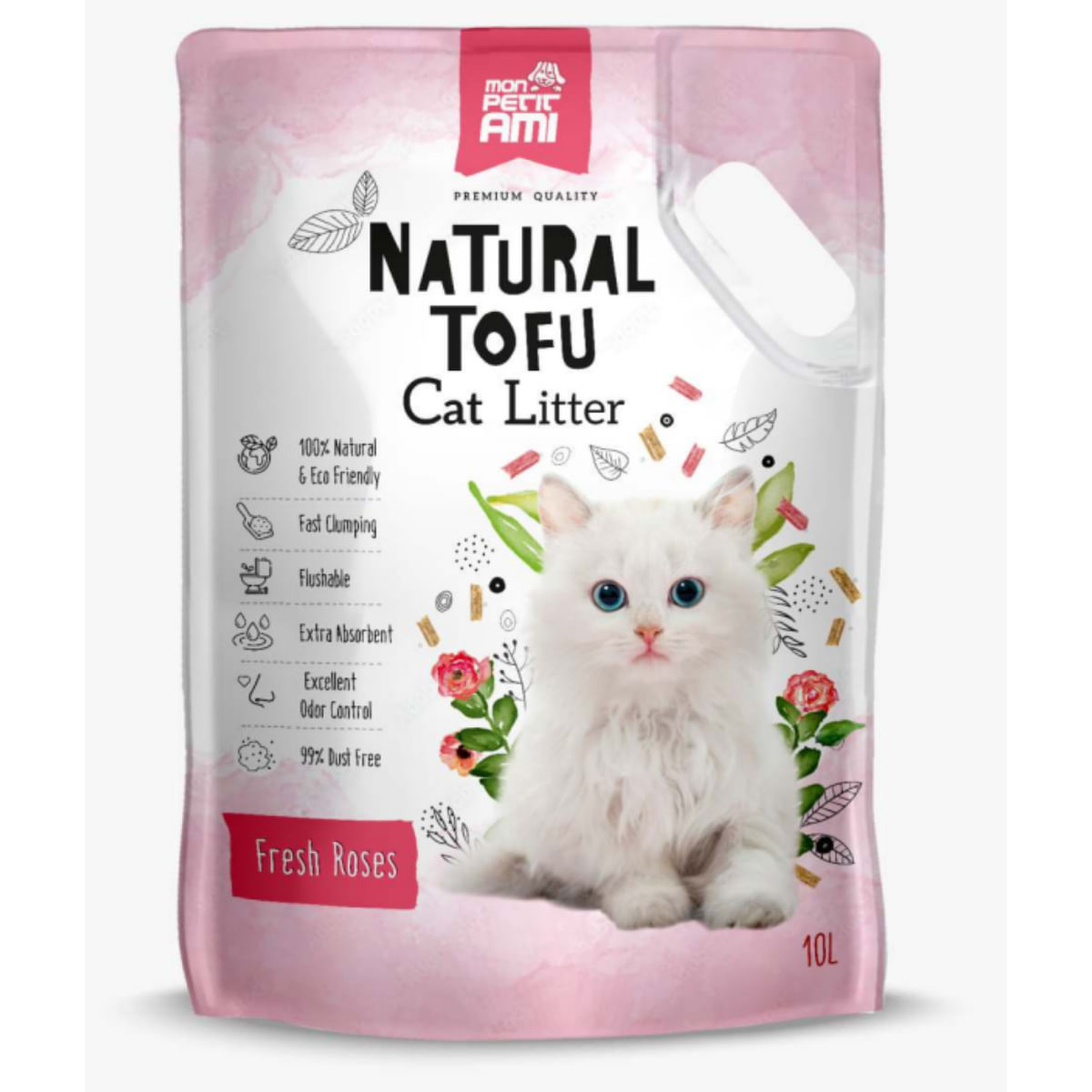 NATURAL TOFU CAT LITTER MON PETIT AMI TRANDAFIR 10L