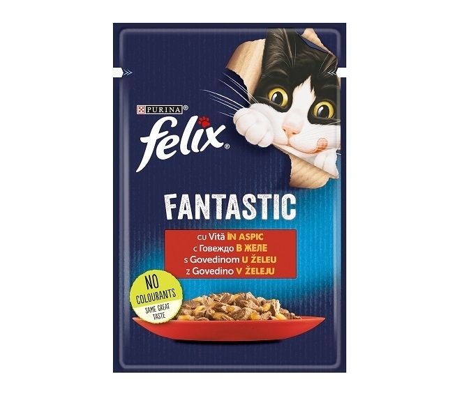PLIC PISICA PURINA FELIX FANTASTIC CU VITA 85GR