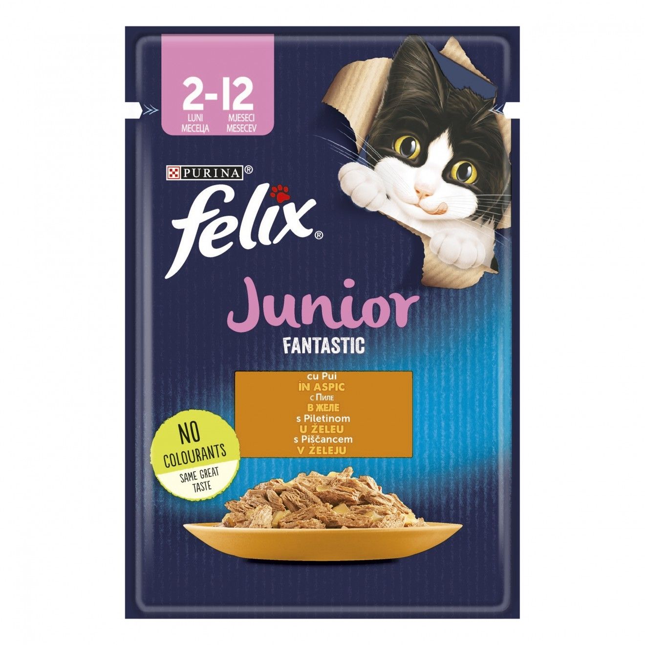 PLIC PISICA PURINA FELIX JUNIOR FANTASTIC 2-12 LUNI CU PUI 85GR 