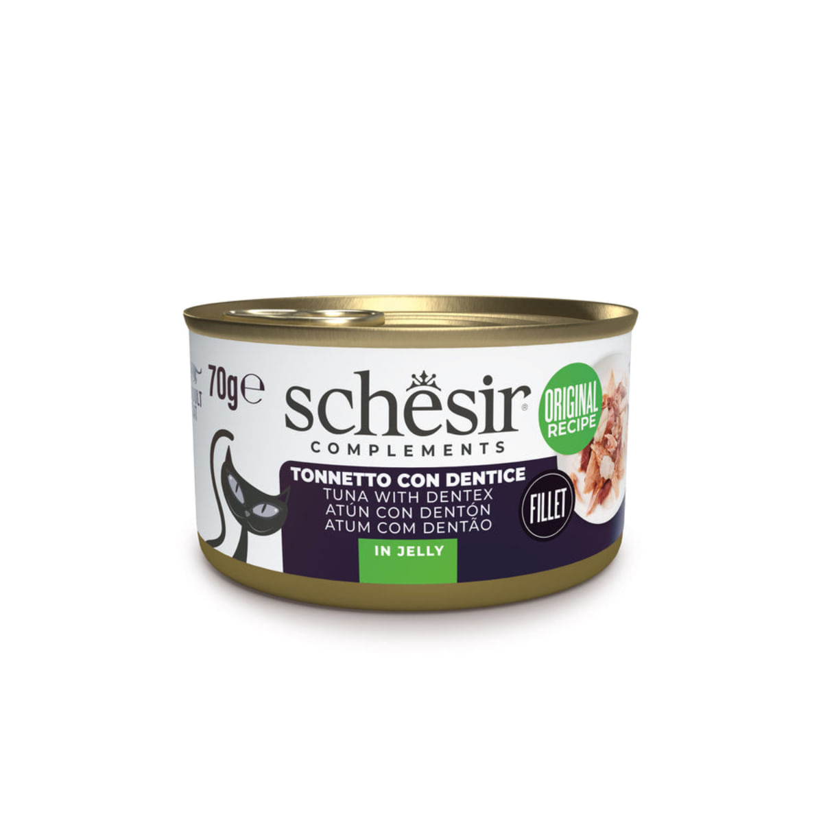 CONSERVA PISICA SCHESIR  TON CU DENTEX IN GELATINA IN JELLY 70GR 