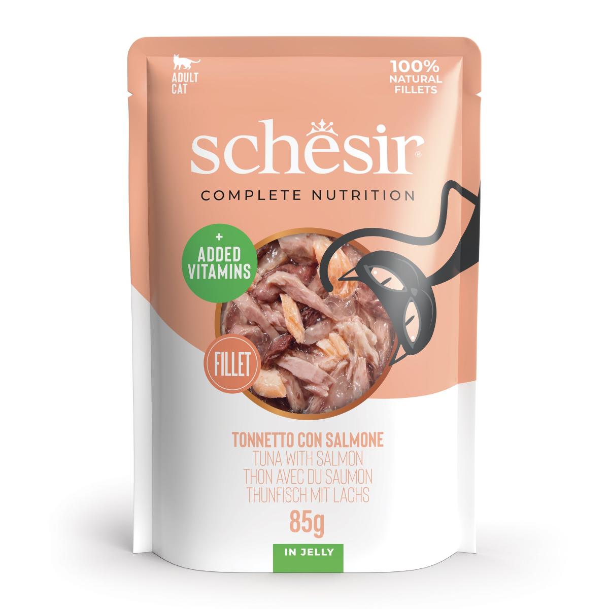 PLIC PISICA SCHESIR TON CU SOMON IN JELLY 85GR