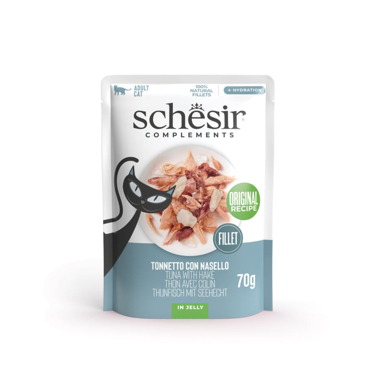 PLIC PISICA SCHESIR TON CU MERLUCIU IN ASPIC 70GR