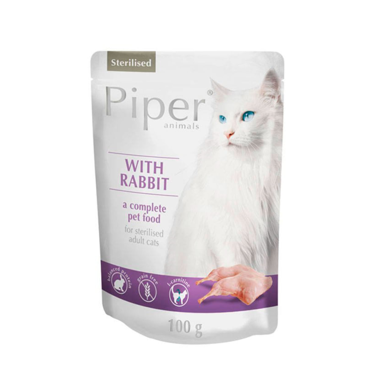 PLIC PISICA PIPER STERILISED IEPURE 100GR