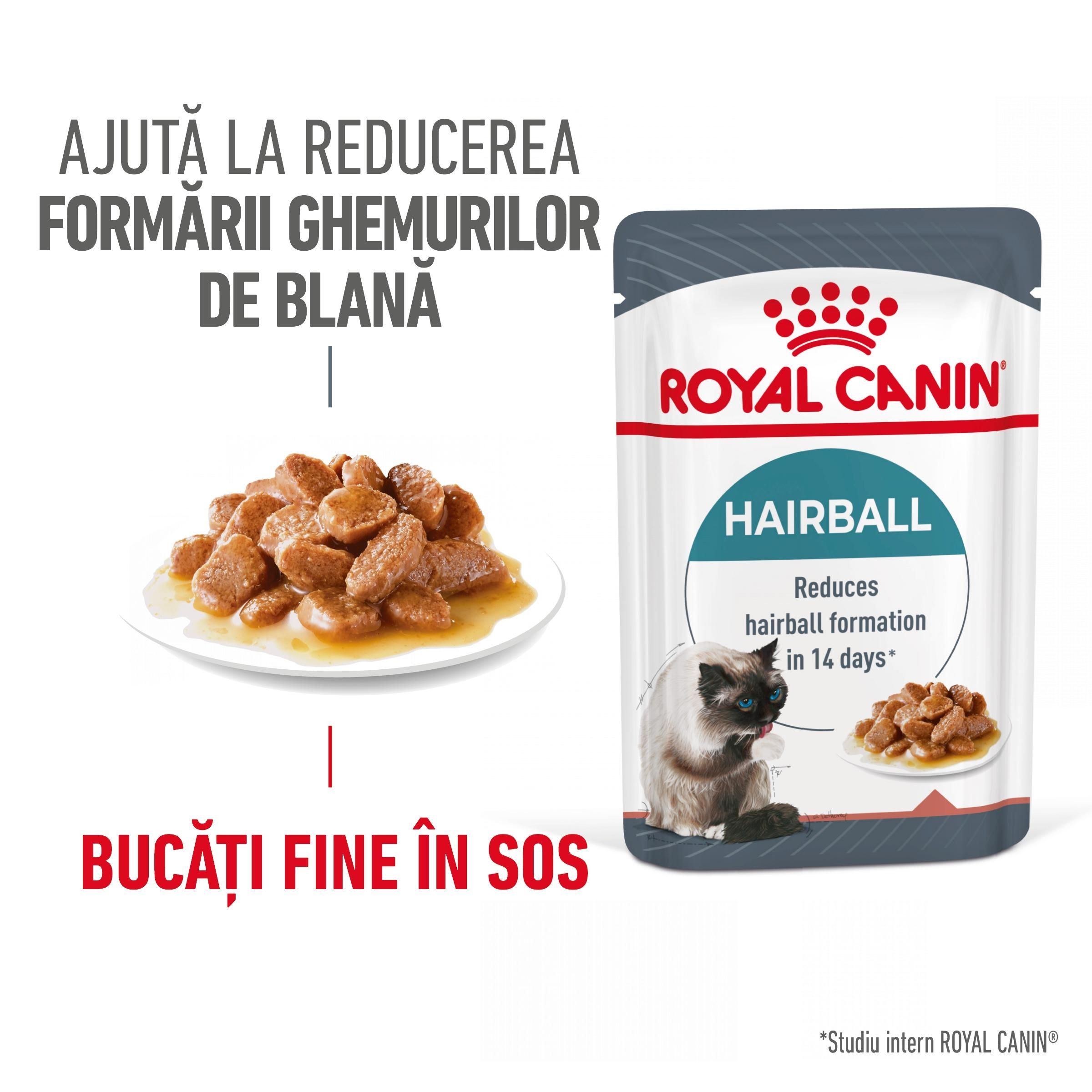 PLIC PISICA ROYAL CANIN CARE HAIRBALL IN GRAVY 85GR