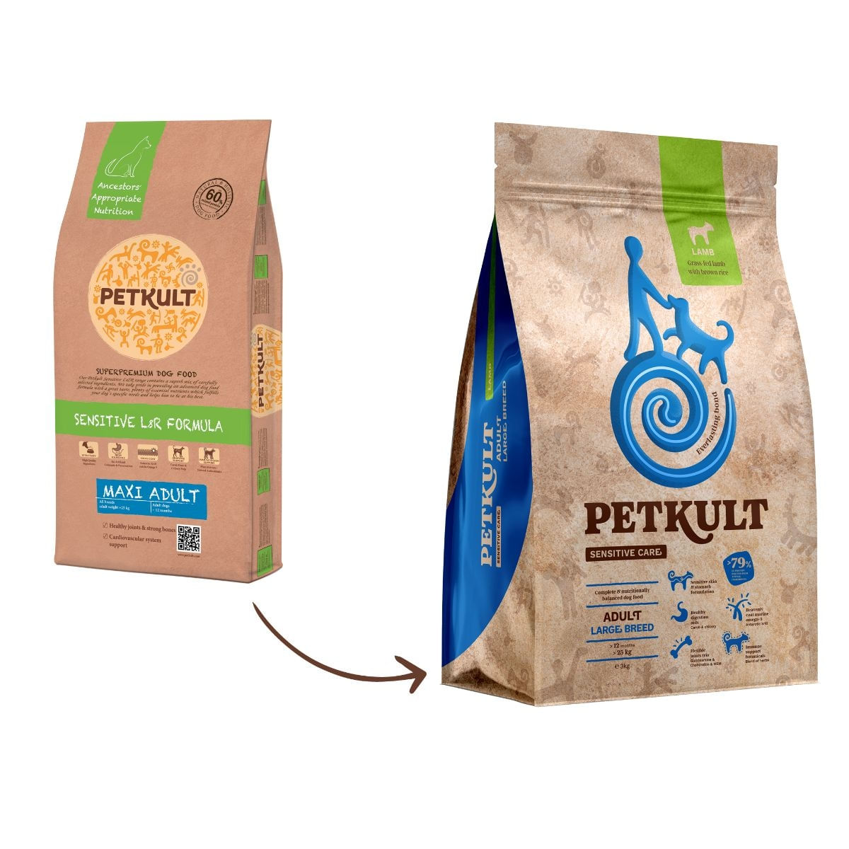 HRANA CAINE PETKULT ADULT LARGE SENSITIVE CARE MIEL 12KG