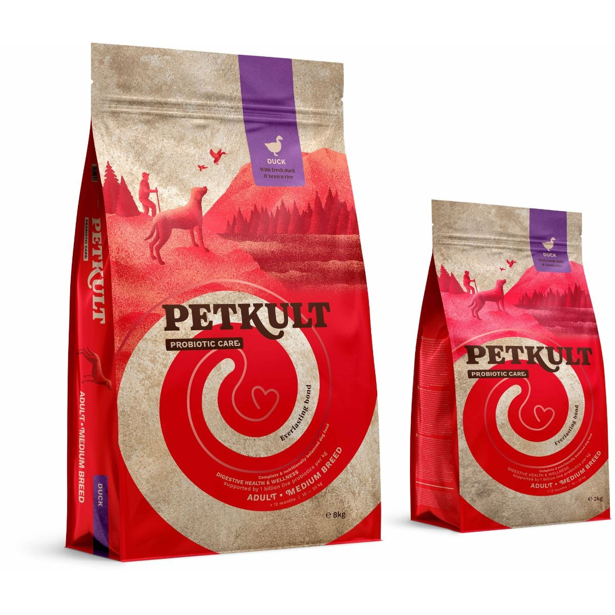 HRANA CAINE PETKULT PROBIOTIC CARE ADULT MEDIUM RATA SI OREZ BRUN 8KG