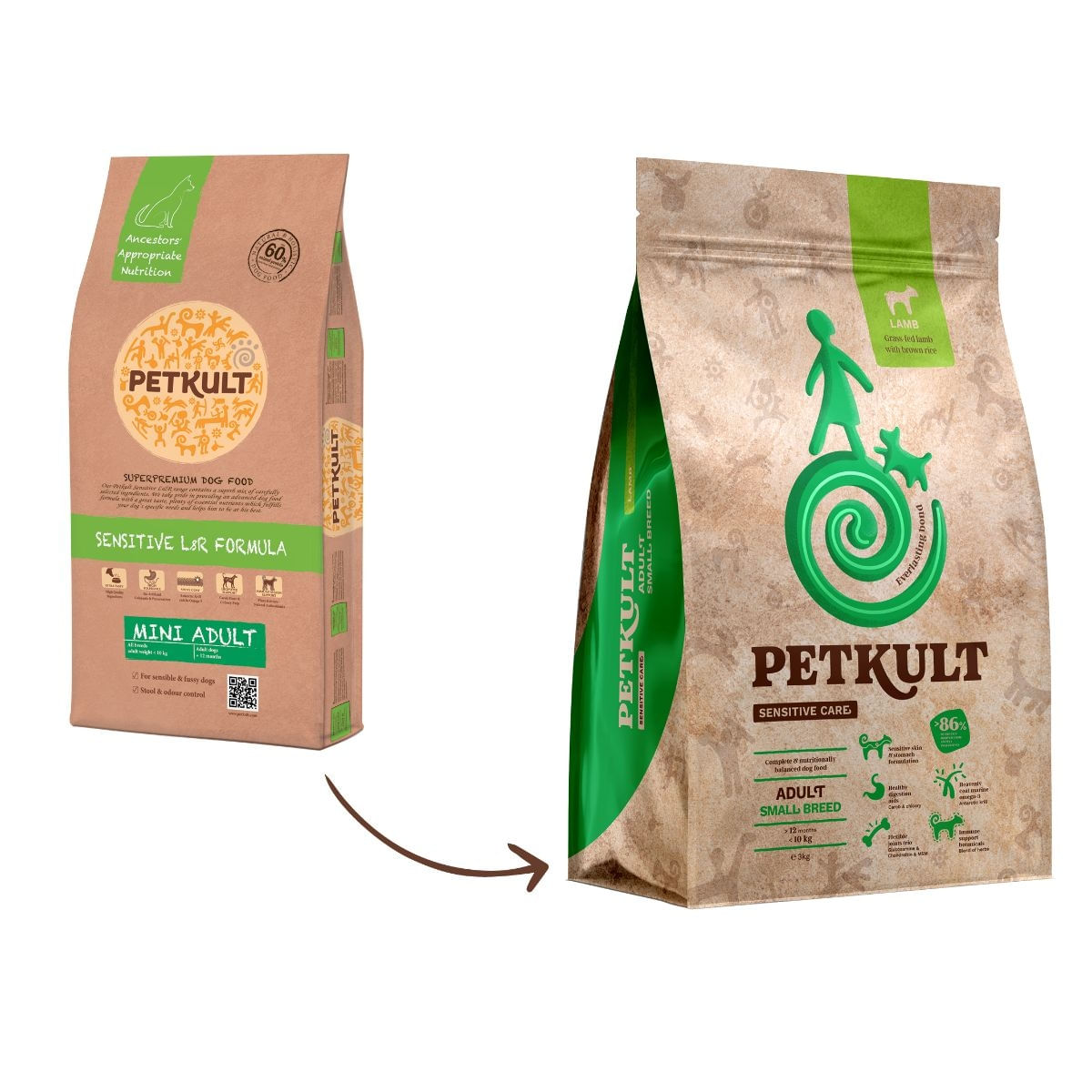 HRANA CAINE PETKULT SENSITIVE CARE ADULT SMALL MIEL CU OREZ BRUN 12KG