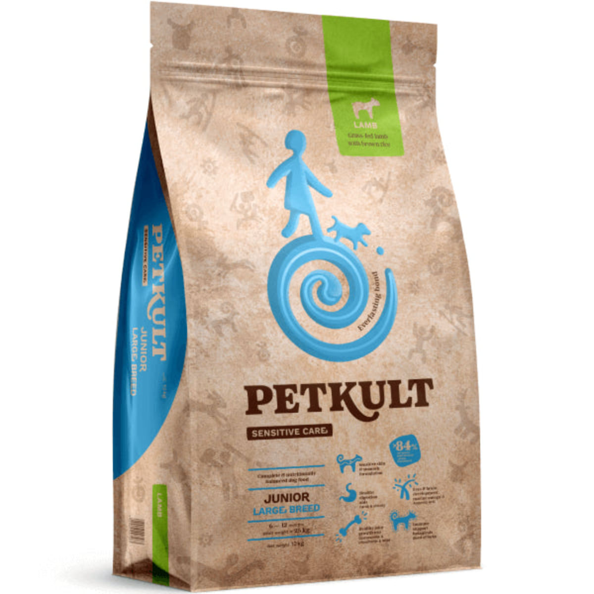 HRANA CAINE PETKULT SENSITIVE CARE JUNIOR LARGE MIEL CU OREZ BRUN 12KG
