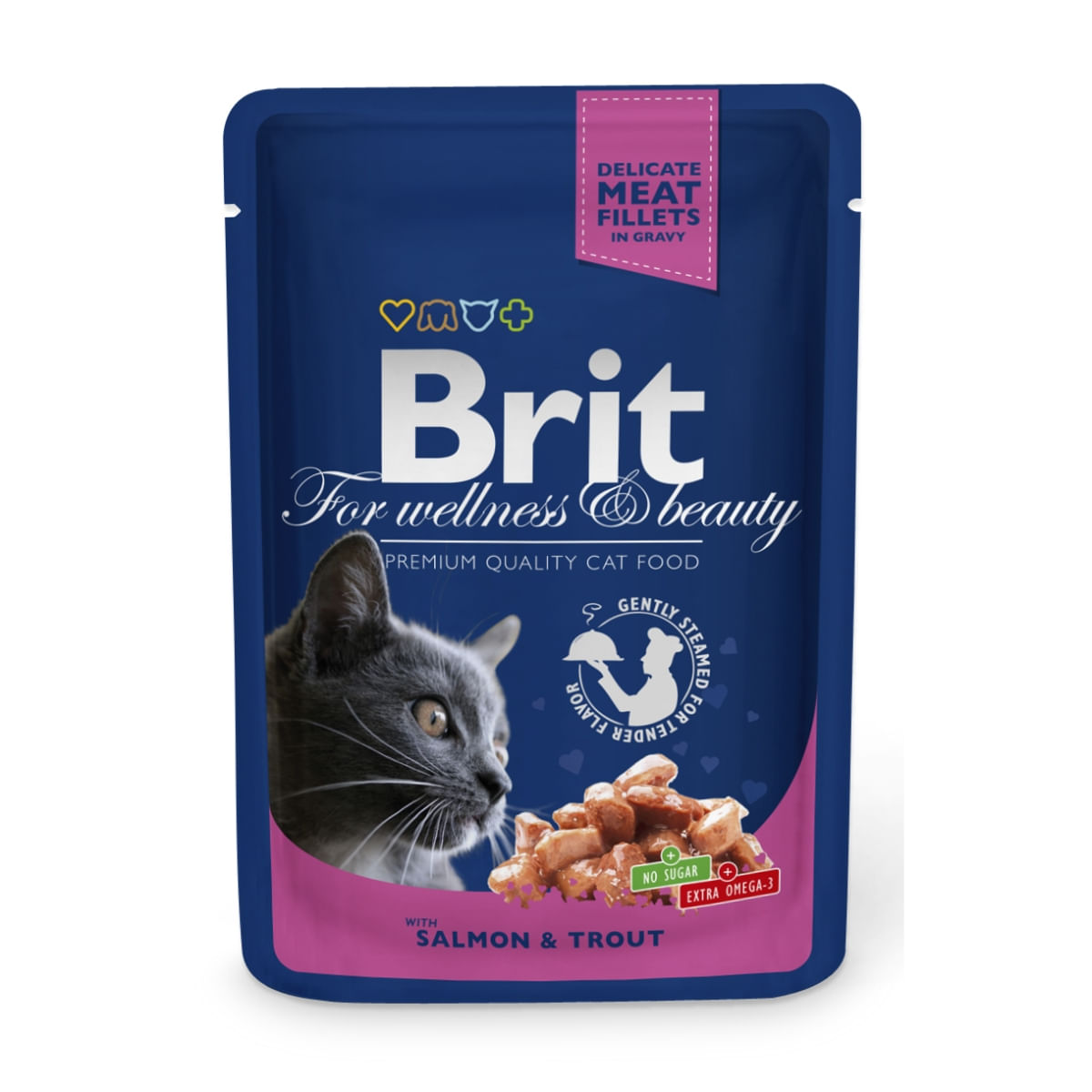 BRIT PREM.CAT PLIC CU CARNE DE SOMON SI PASTRAV 100 GR