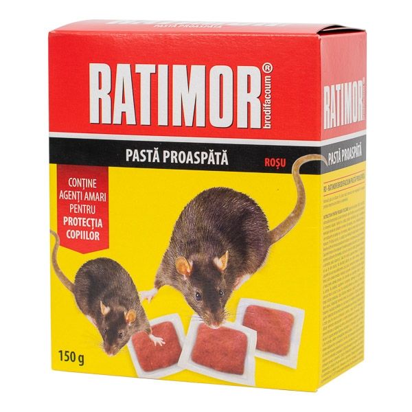 RATIMOR BRODIFACOUM FRESH BAIT 150G (29PPM) - ROSU