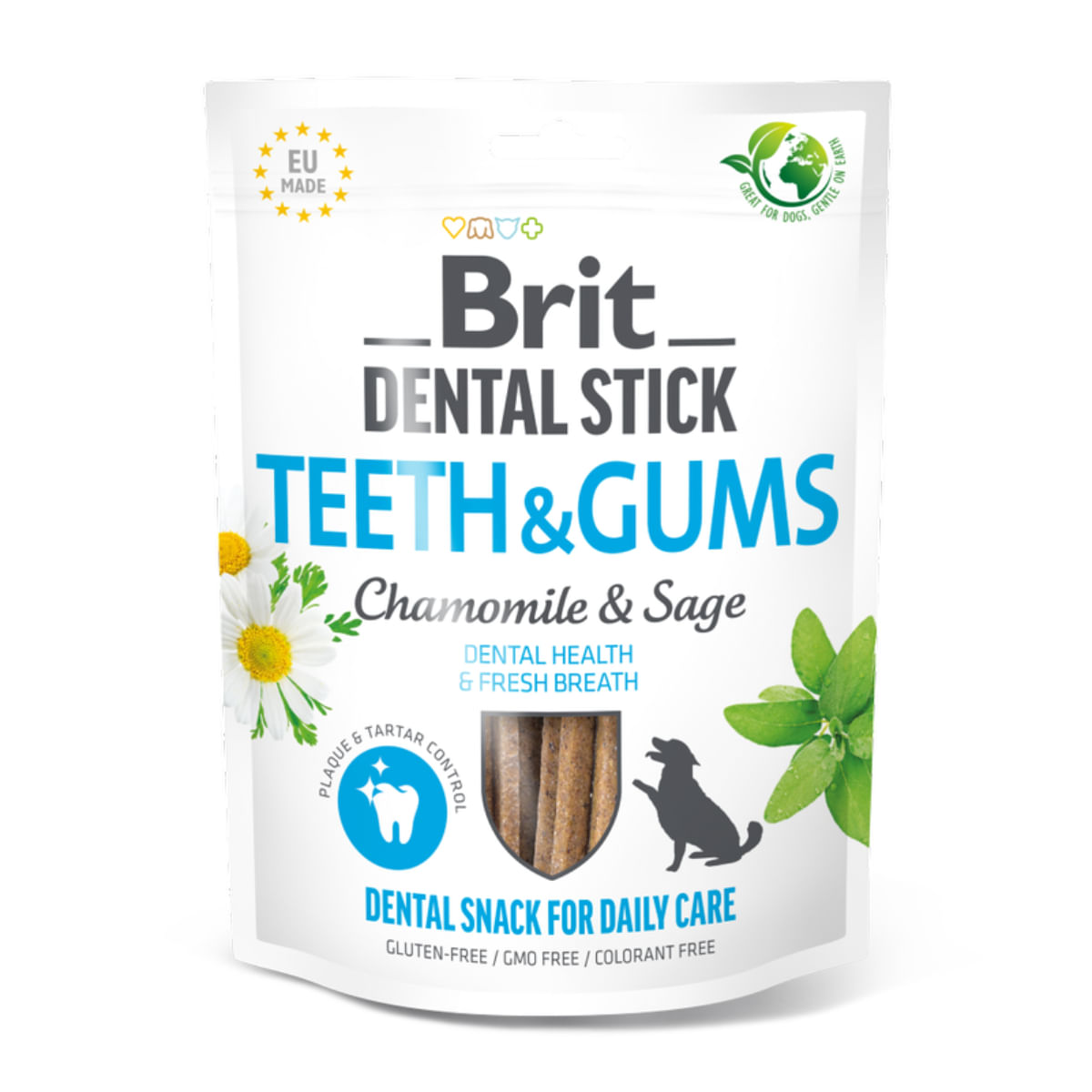 BRIT DENTAL STICK TEETH & GUMS WITH CHAMOMILE & SAGE 7 PCS